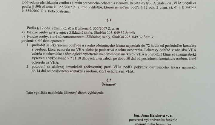 Aktuality / Usmernenie k epidemiologickej situácii - foto