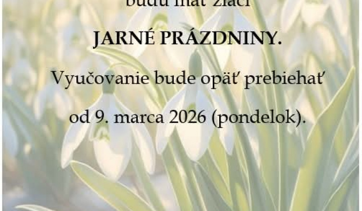 Aktuality / OZNAM - Jarné prázdniny  - foto