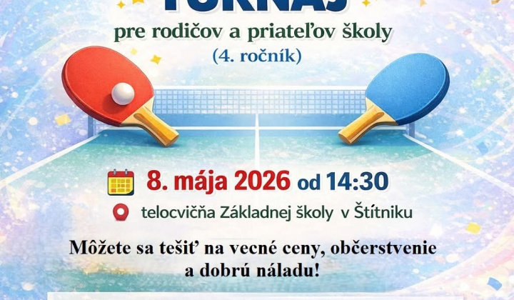 Aktuality / POZVÁNKA - 08.05.2026 Stolnotenisový turnaj  - foto