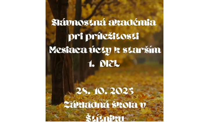 Slávnostná akadémia pri príležitosti Mesiaca úcty k starším 
